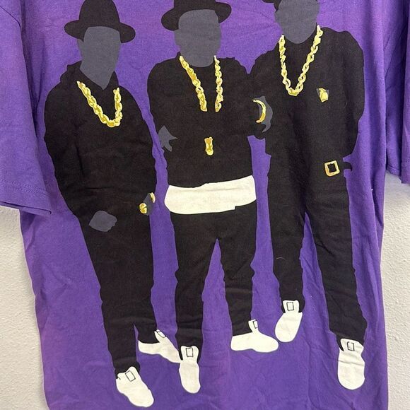 Anchorblue Mens Purple Run DMC Cotton Graphic Short Sleeve T-Shirt Large - Picture 2 of 5